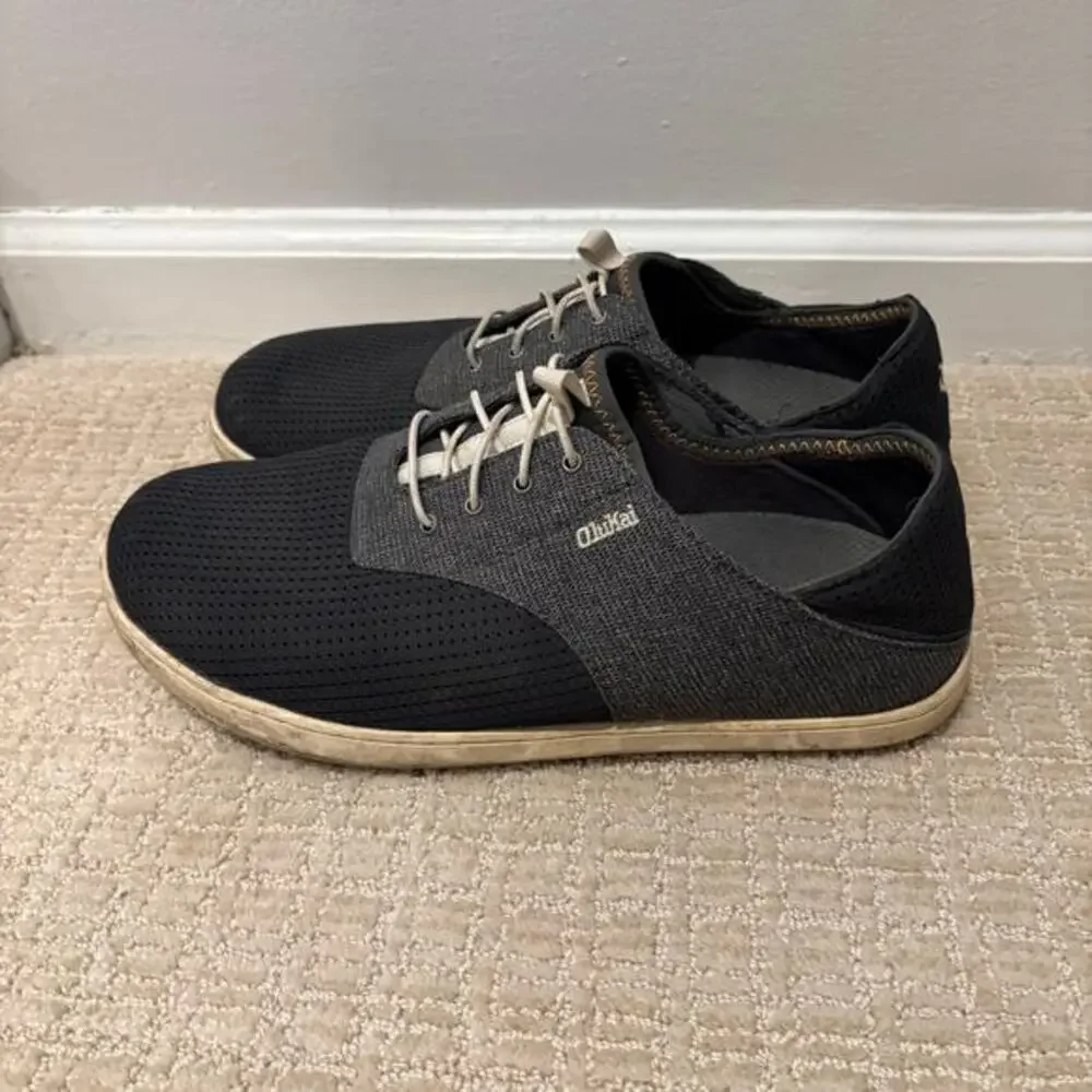 Olukai Nohea Moku Men's US Size 9 Slip On Sneaker Shoes Dark‎ Gray 10283-6C6C